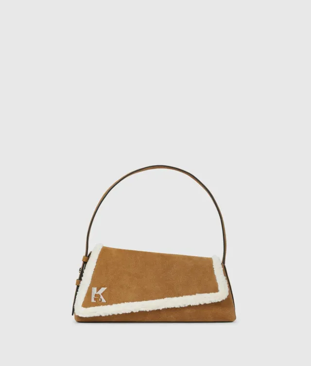 Karl Lagerfeld Geo Schultertasche Suede K-Logo Braun