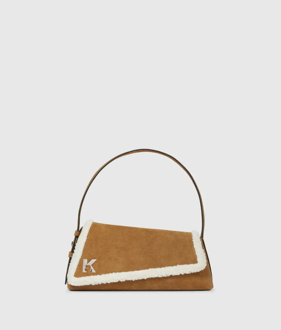 Karl Lagerfeld Geo Schultertasche Suede K-Logo Braun