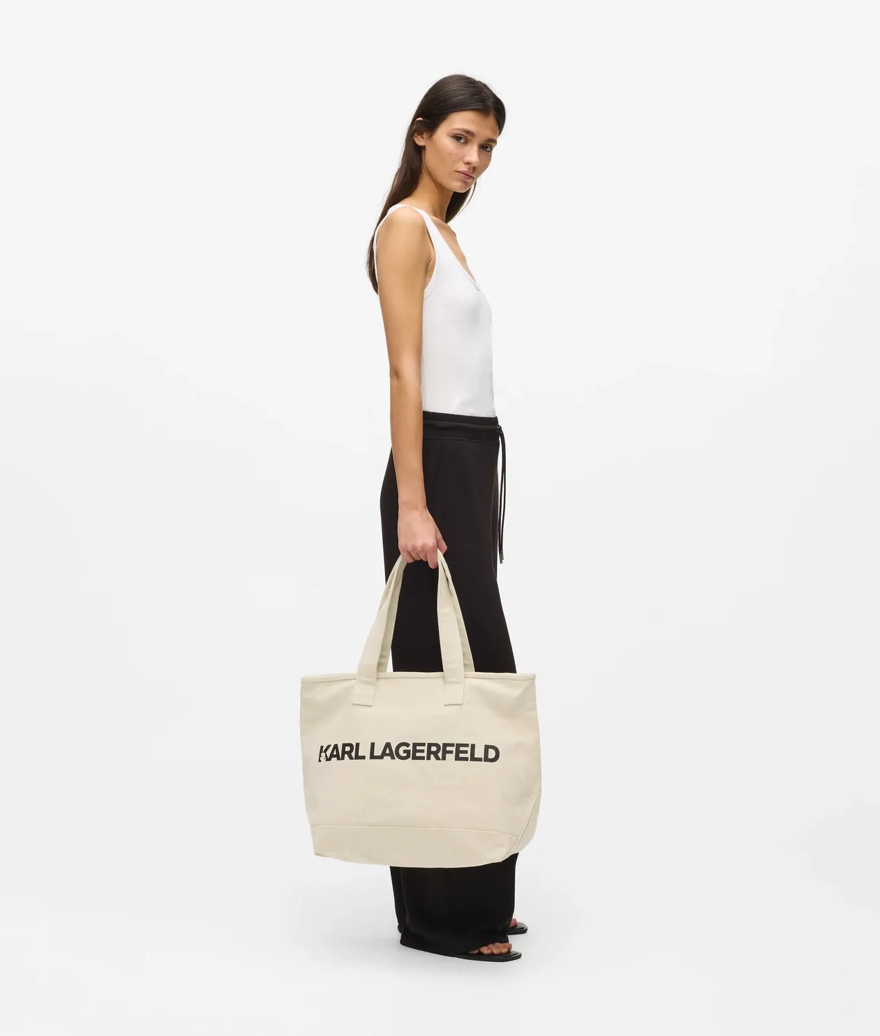 Karl Lagerfeld Logo Tote Bag XL recycelte Baumwolle