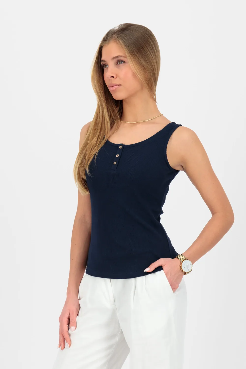 Alife & Kickin HazelAK A Top Dunkelblau Damen Stretch