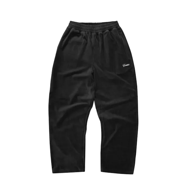 Corteiz Pista Velour Track Pant Jogginghose Schwarz Velours