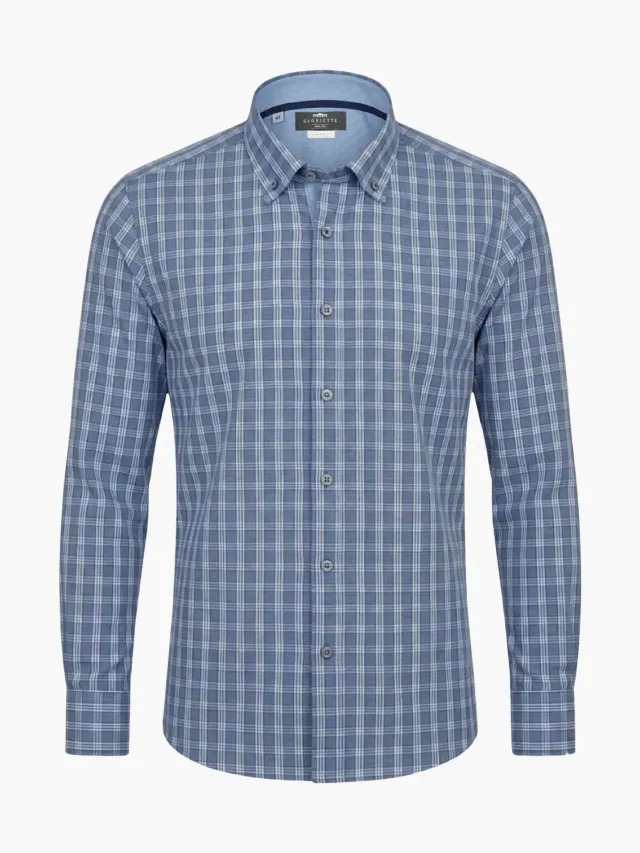 Gloriette Button Down Karohemd Blau Fashion Fit