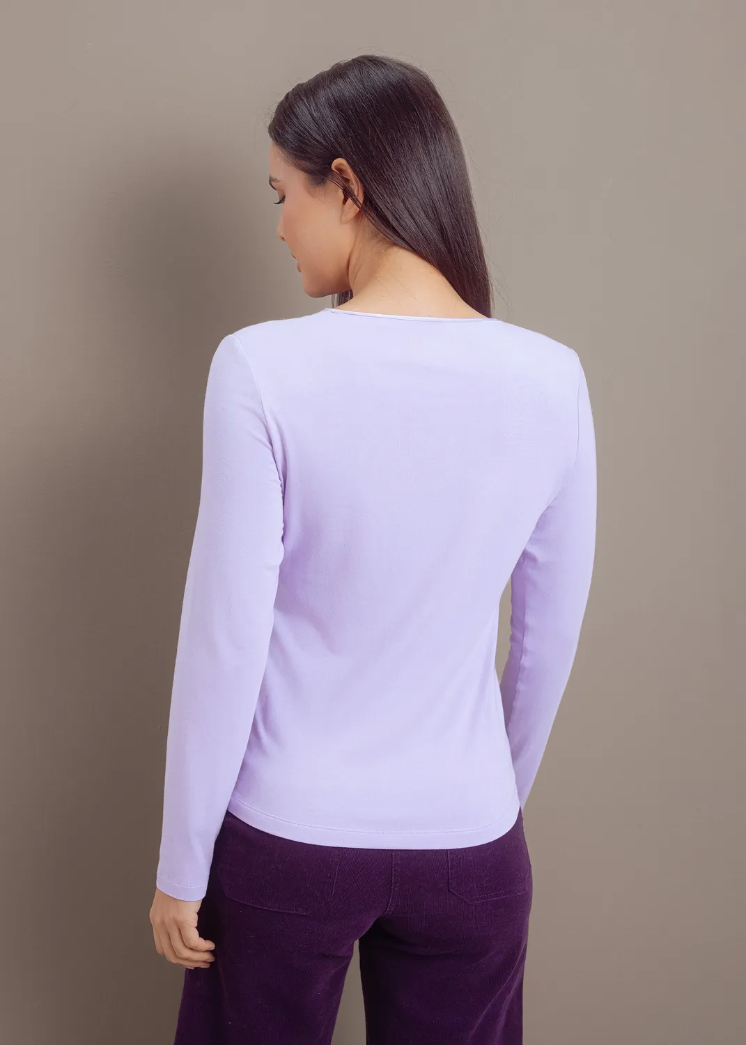 Senatex Langarmshirt Bambus-Viskose Lilac