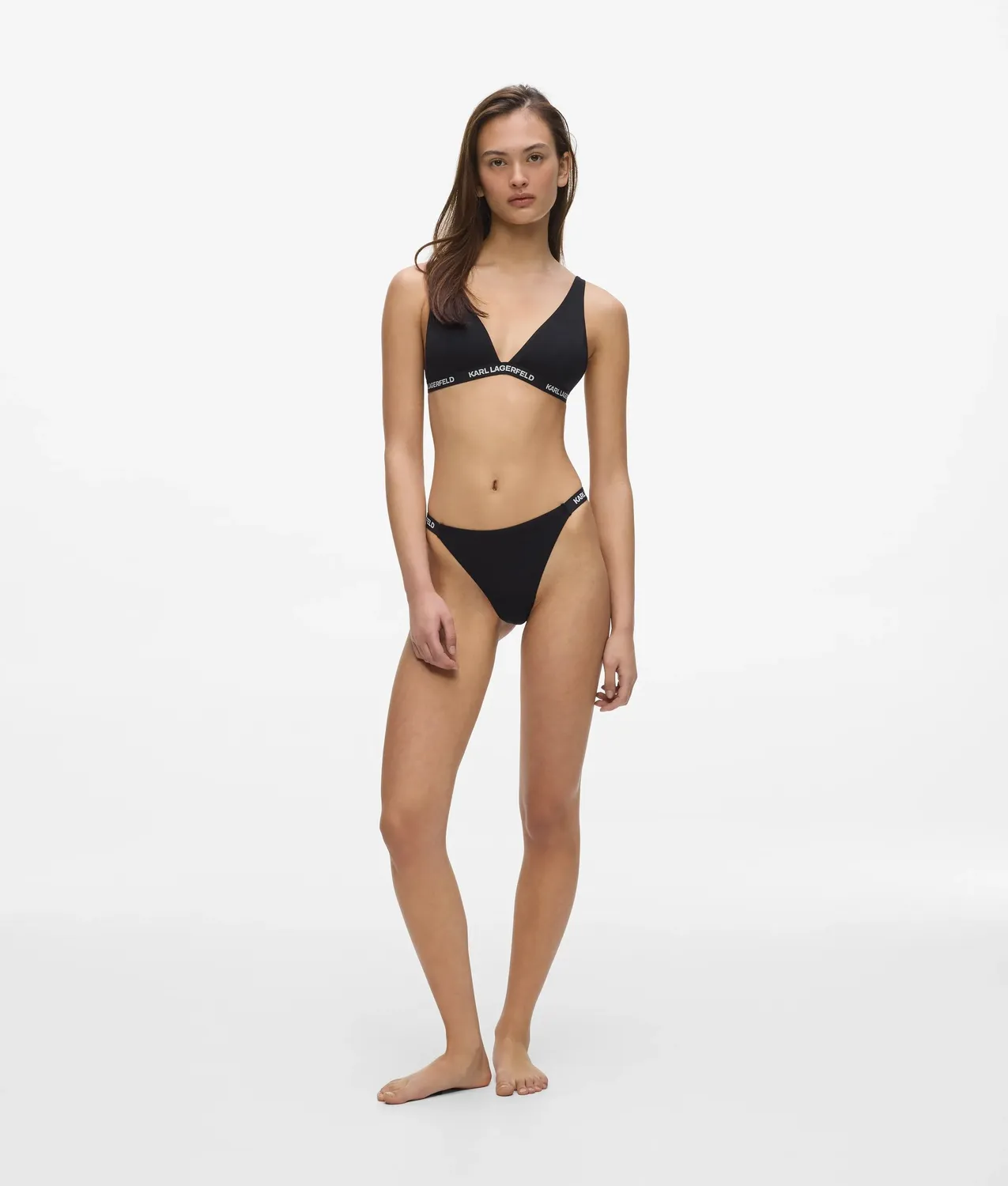 Karl Lagerfeld Logo High-Leg String Damen Bio-Baumwolle
