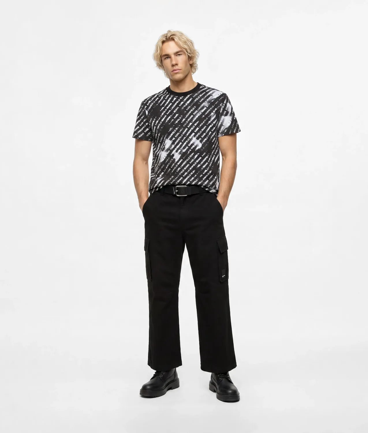 Karl Lagerfeld KL Jeans Ombré Logo T-Shirt Bio-Baumwolle