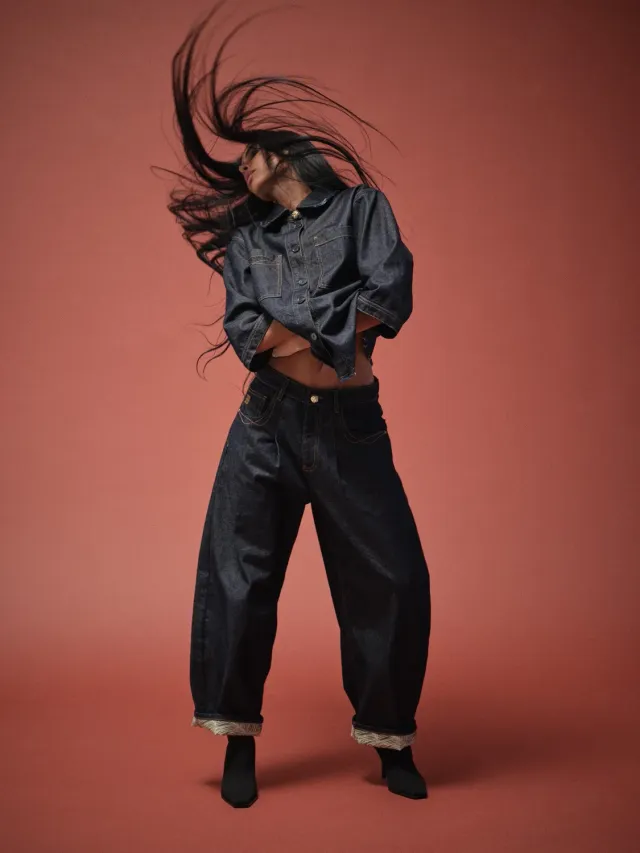 Mos Mosh MMHFlor Rinse Jeans Dark Blue Barrel