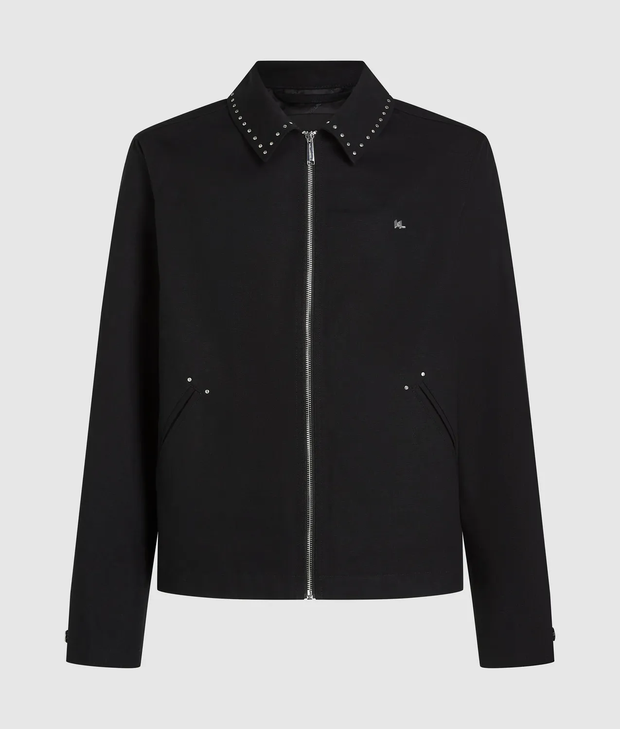 Karl Lagerfeld Karl DNA Jacke Nieten Herren Silber-Zip