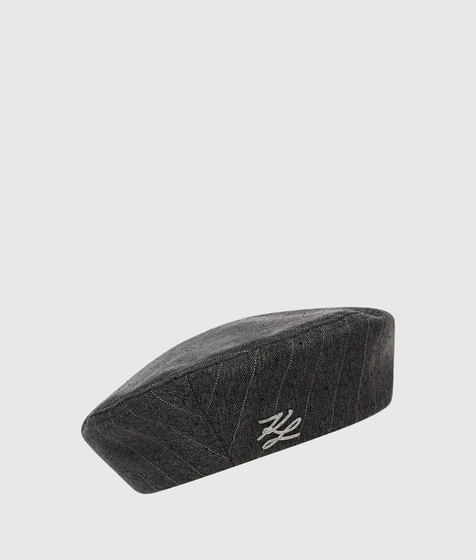 Karl Lagerfeld K/Autograph Beret Pinstripe Nadelstreifen