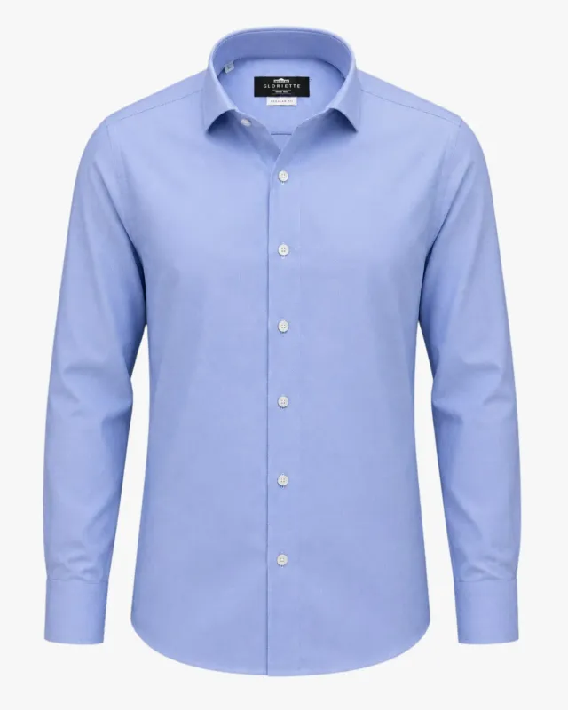Gloriette Hemd Hellblau Oxford-Struktur Baumwolle