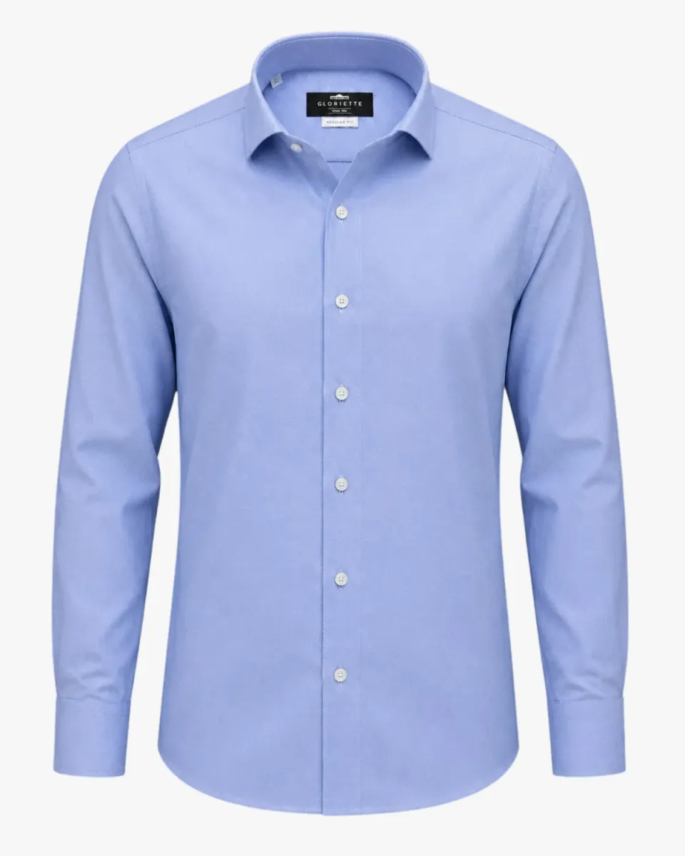 Gloriette Hemd Hellblau Oxford-Struktur Baumwolle