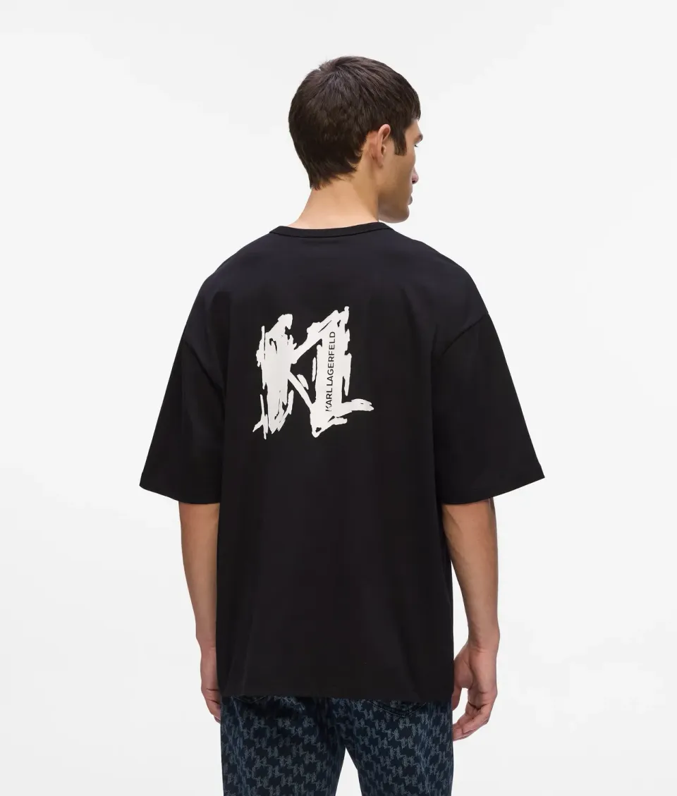 Karl Lagerfeld Graphic Monogram T-Shirt Bio-Baumwolle
