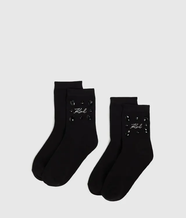 Karl Lagerfeld Signature Gemstone Socken 2er-Pack Damen