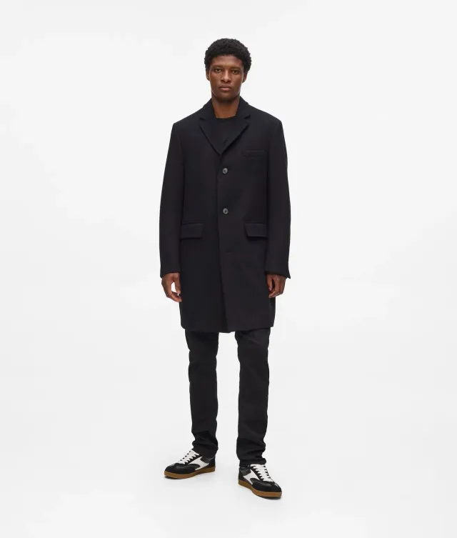 Karl Lagerfeld Wollmix Mantel tailliert schwarz Herren