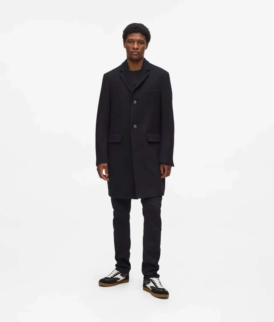 Karl Lagerfeld Wollmix Mantel tailliert schwarz Herren