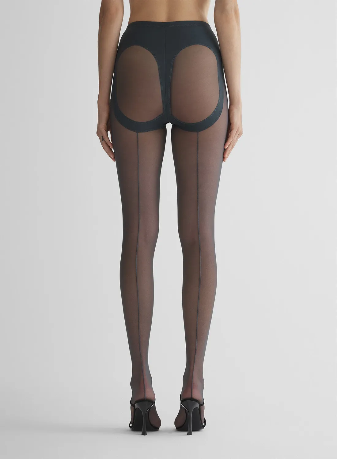 Mugler Re/Edit Pantyhose Strumpfhose Grau transparent