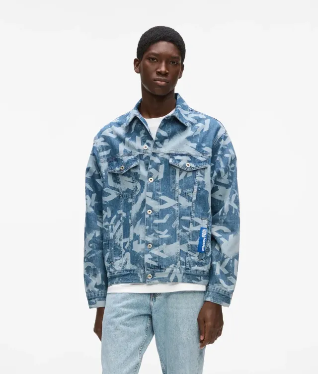 Karl Lagerfeld KL Jeans Relaxed Monogram Jeansjacke Allover