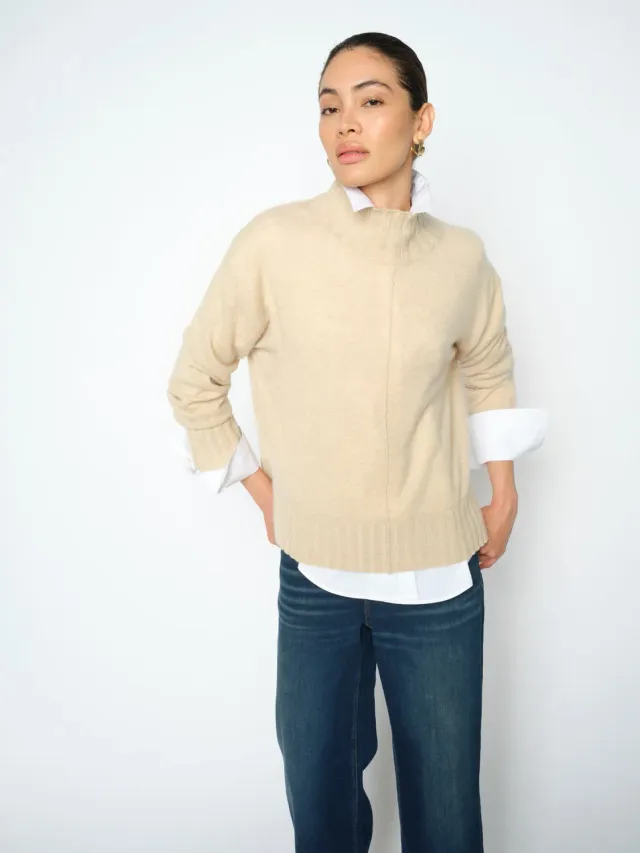 Mos Mosh MMAima Cashmere Highneck Pullover Oxford Tan