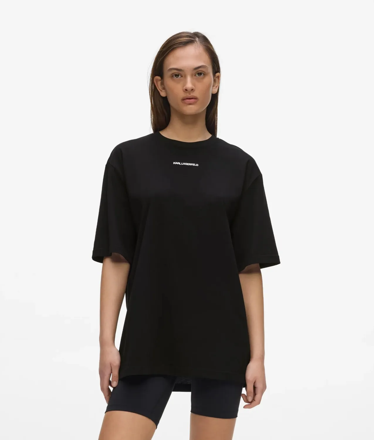 Karl Lagerfeld Logo Athleisure T-Shirt Boxy Baumwolle
