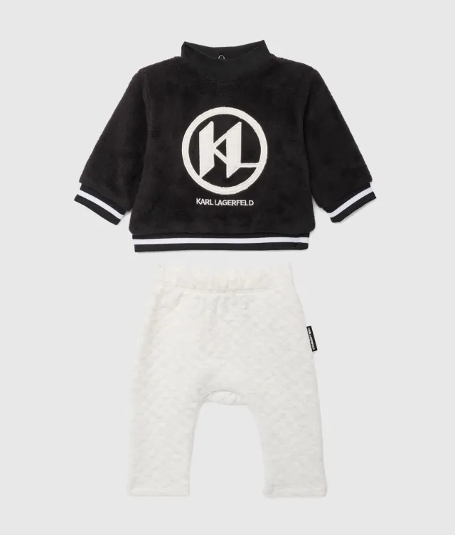 Karl Lagerfeld Kids Baby Sweatshirt-Hosen-Set gesteppt