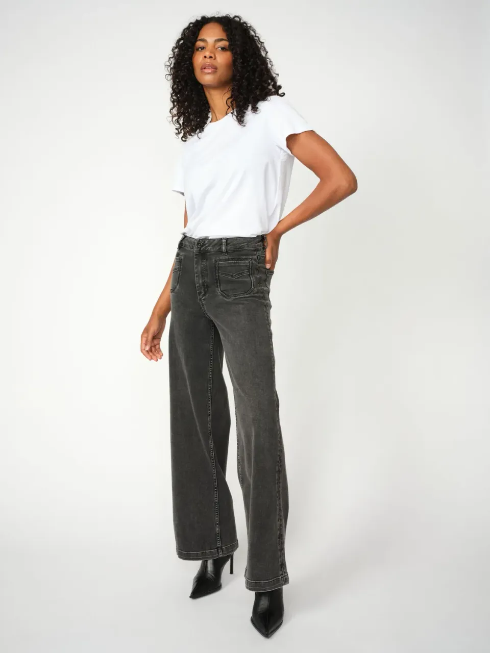 Mos Mosh Colette Deluxe Jeans Grau Wide Leg