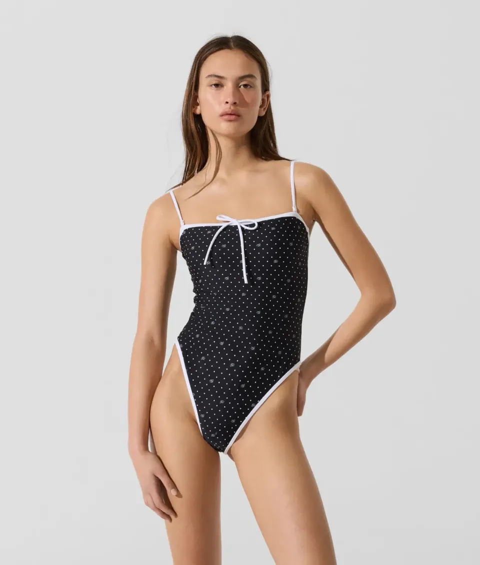Karl Lagerfeld Polka Dot Badeanzug Damen Tupfen