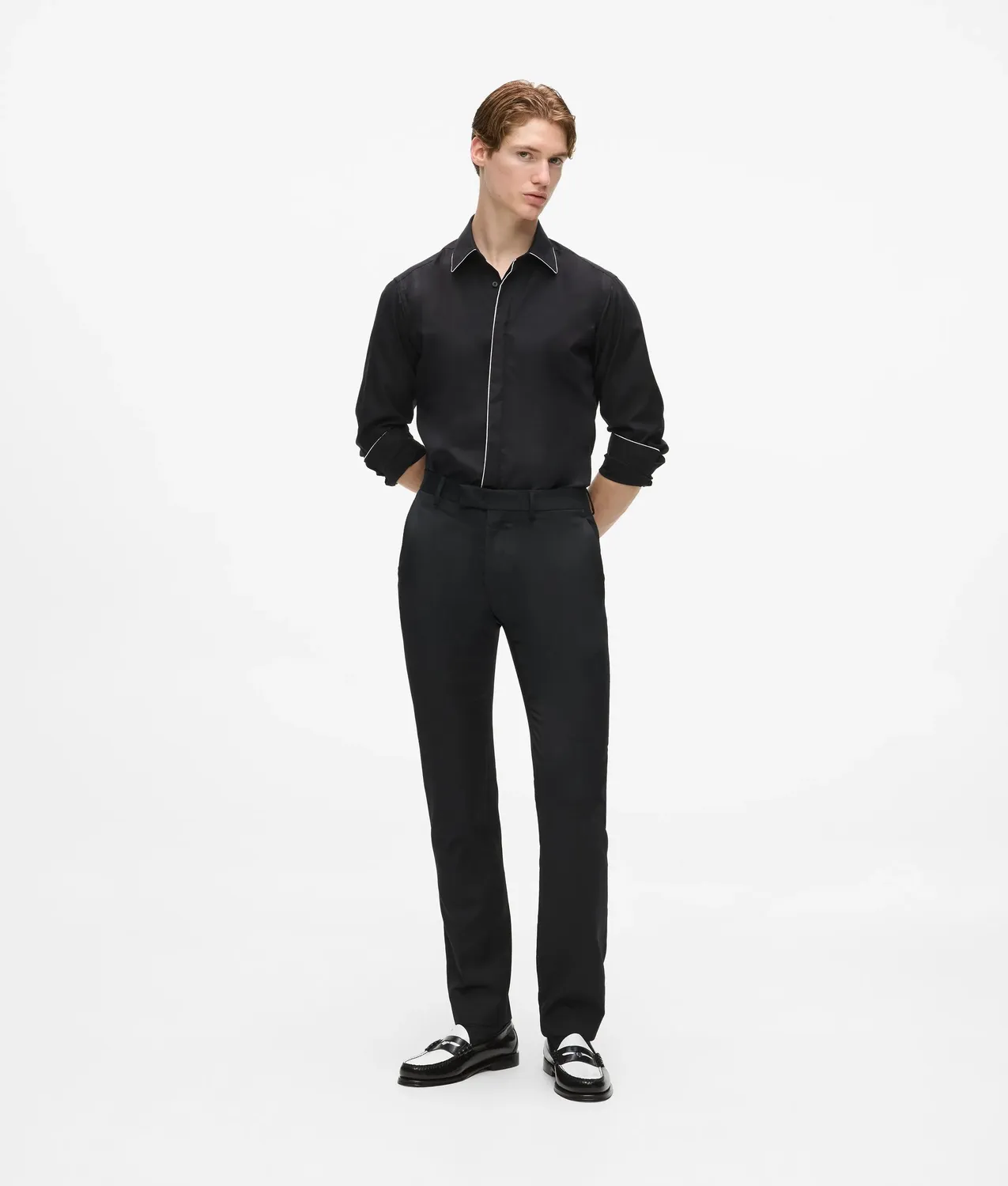 Karl Lagerfeld KL Studio Virgin Wool Hemd Herren Weiß