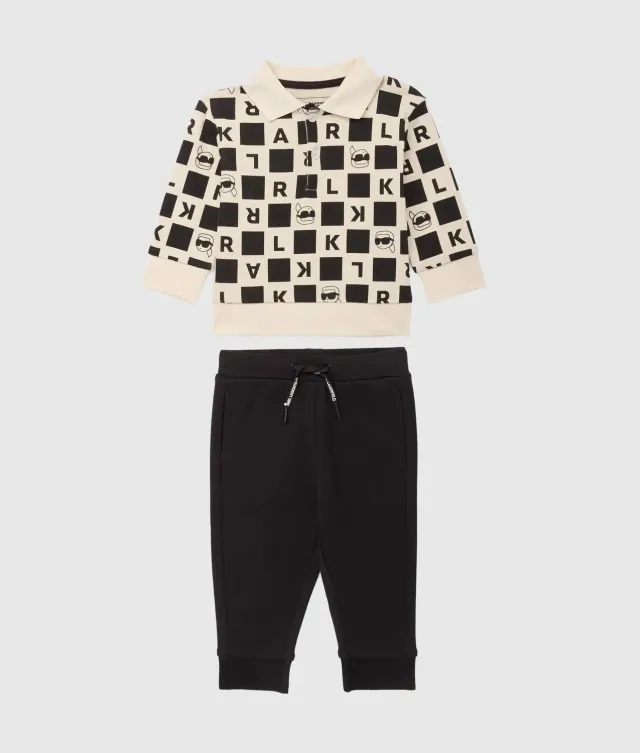 Karl Lagerfeld Kinder Polo Set Baumwolle Print 2-teilig