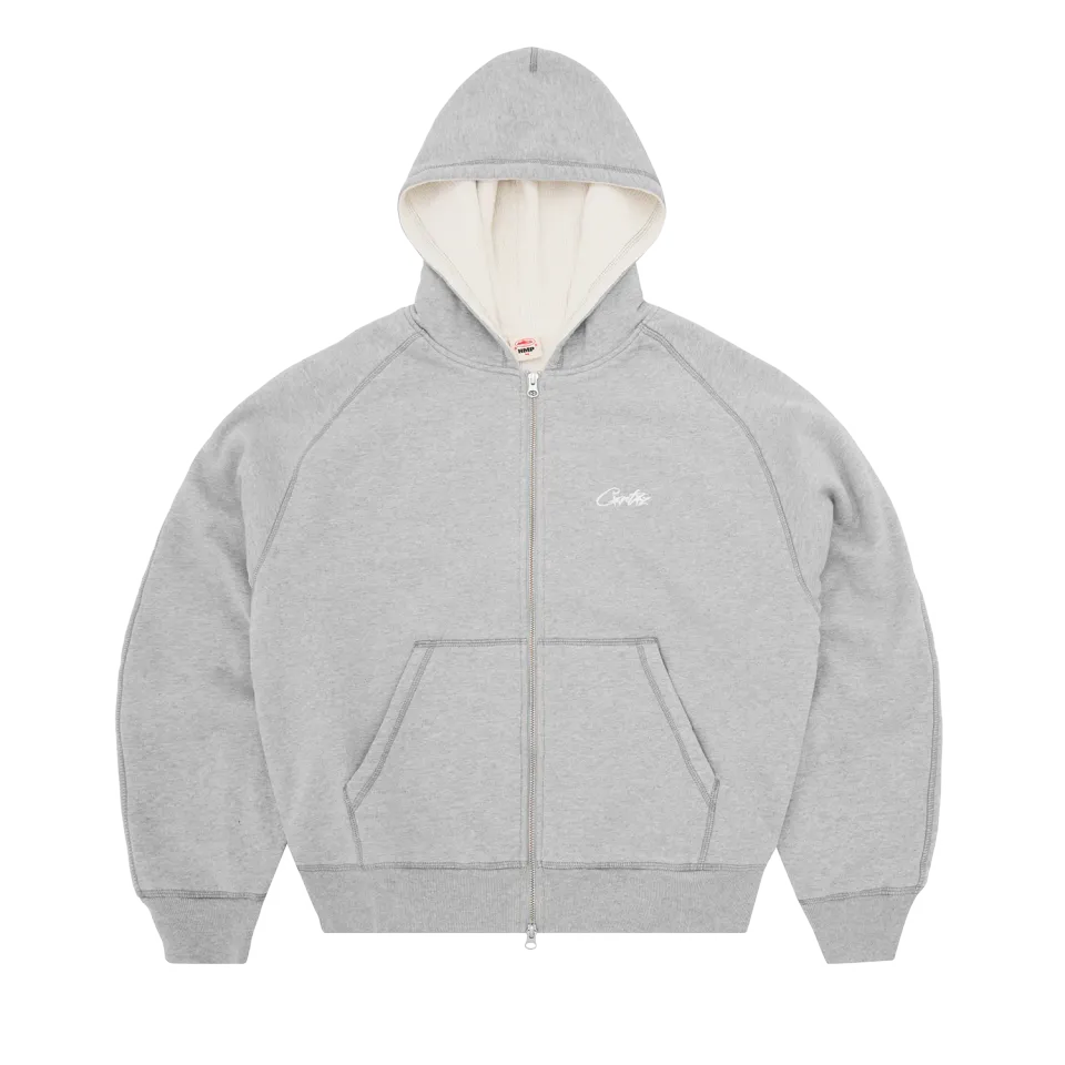 Corteiz HMP Thermal Zip Hoodie grau 440 GSM