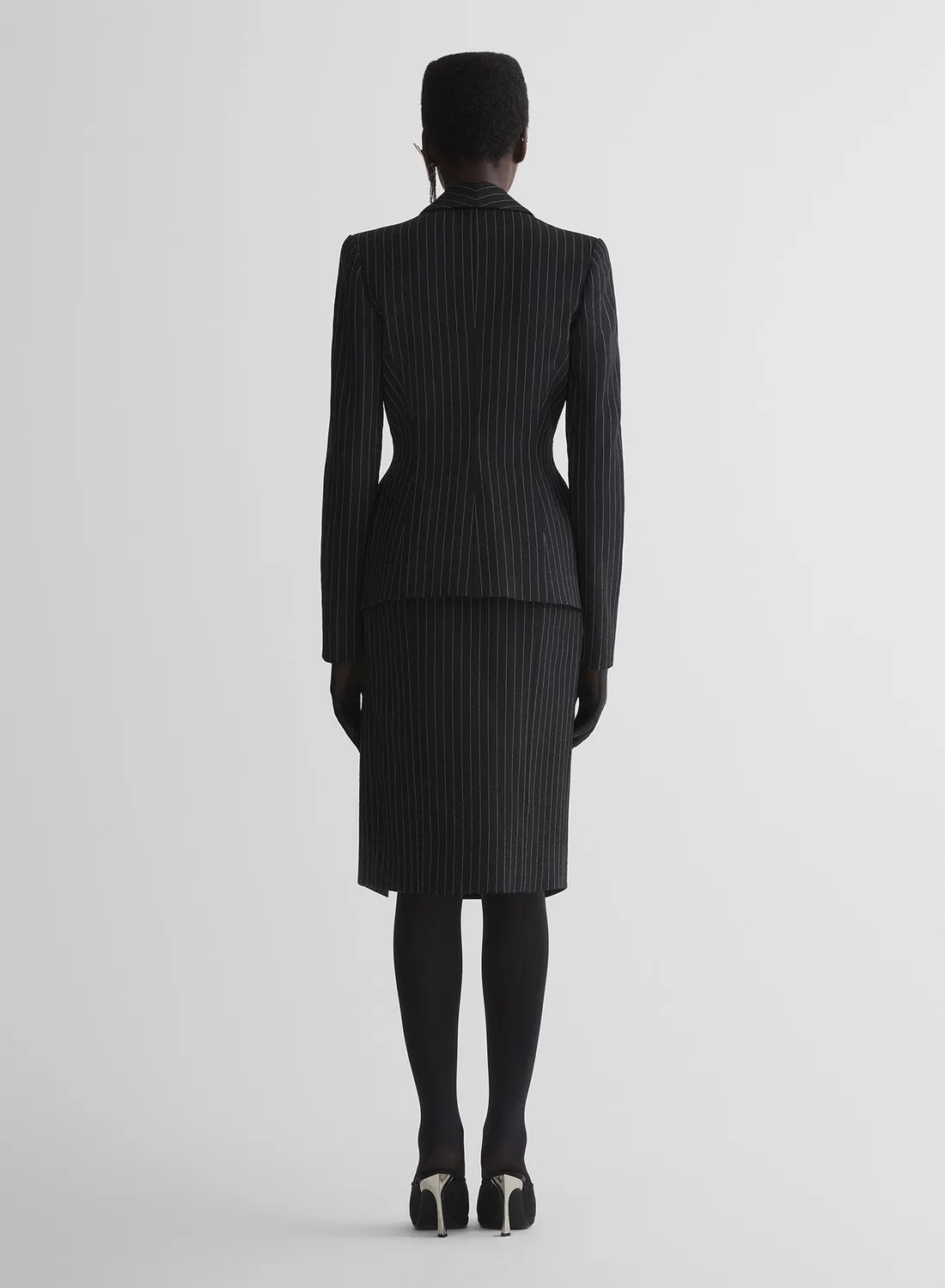 Mugler Re/Edit Lingerie Bleistiftrock Nadelstreifen