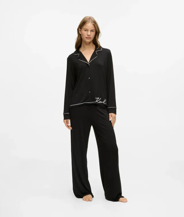 Karl Lagerfeld Signature Pyjama Viskose lang