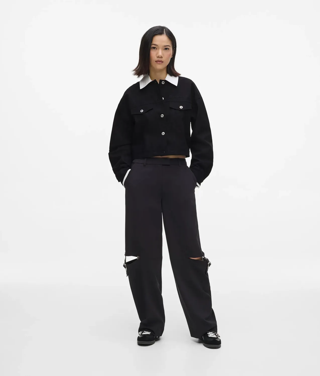 Karl Lagerfeld Jeans Canvas Jacke schwarz-weiß