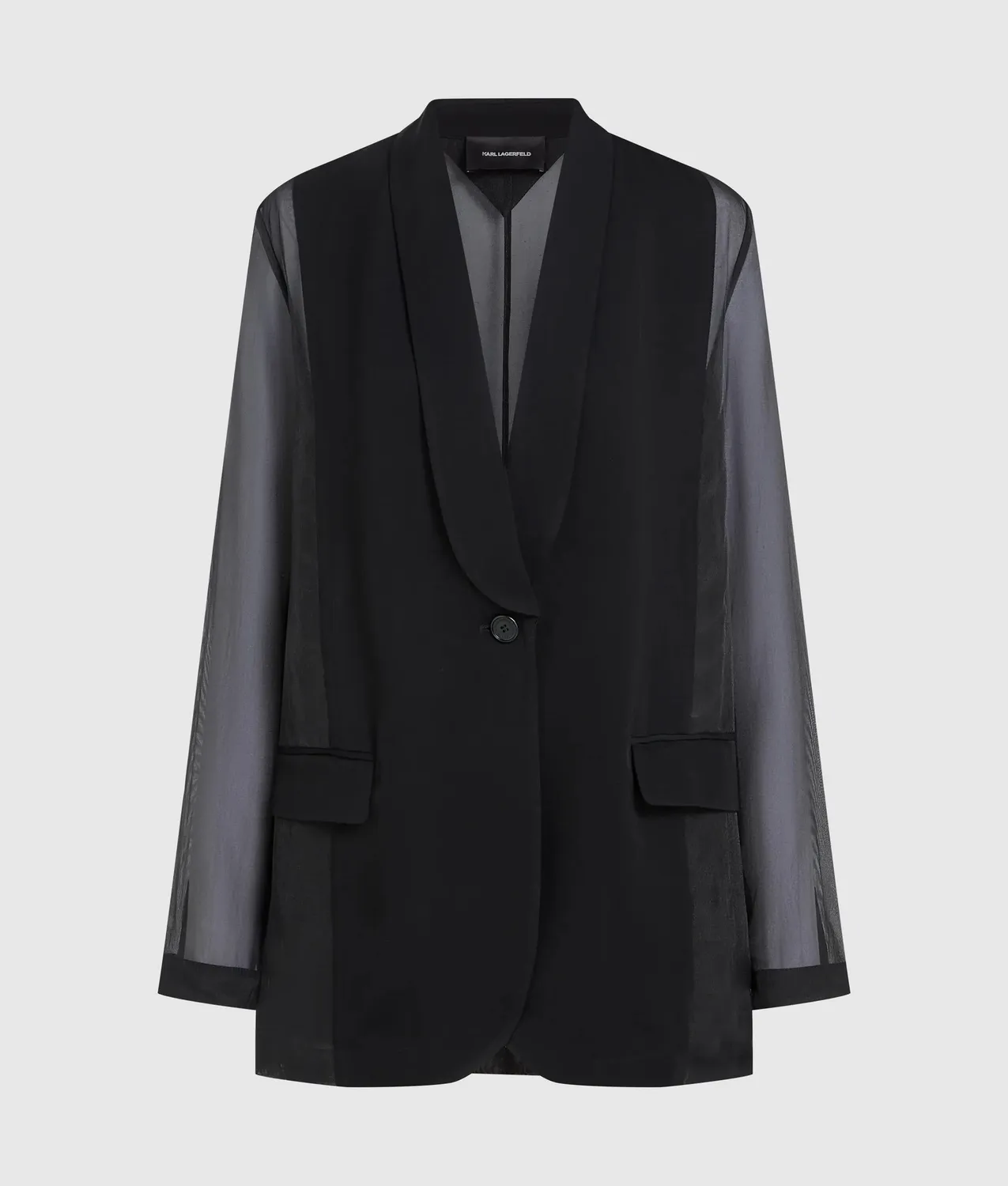 Karl Lagerfeld Organza Blazer Damen transparent Einreiher