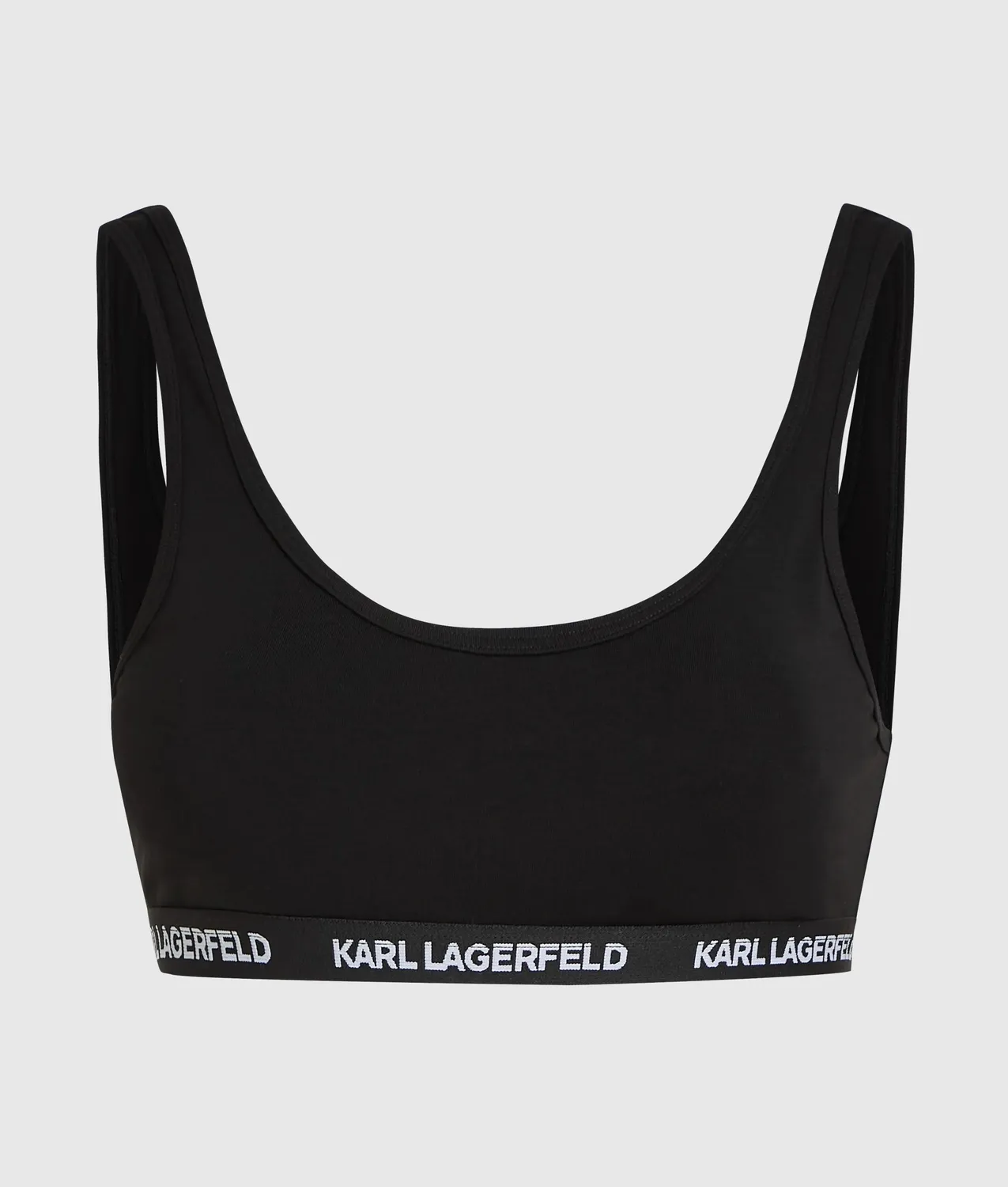 Karl Lagerfeld Logo Bralette Bio-Baumwolle Schwarz