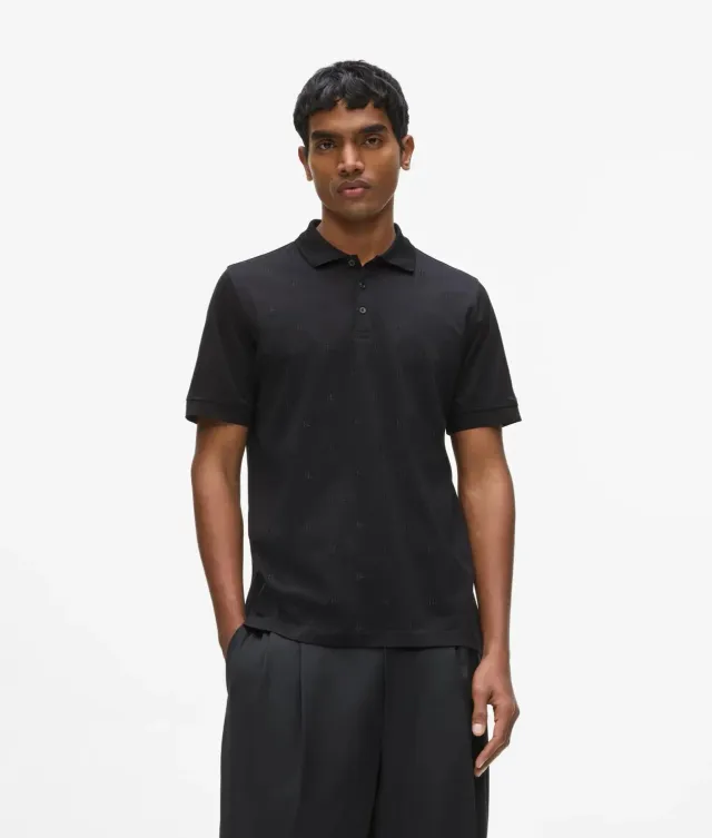 Karl Lagerfeld Monogram Poloshirt Baumwolle Herren