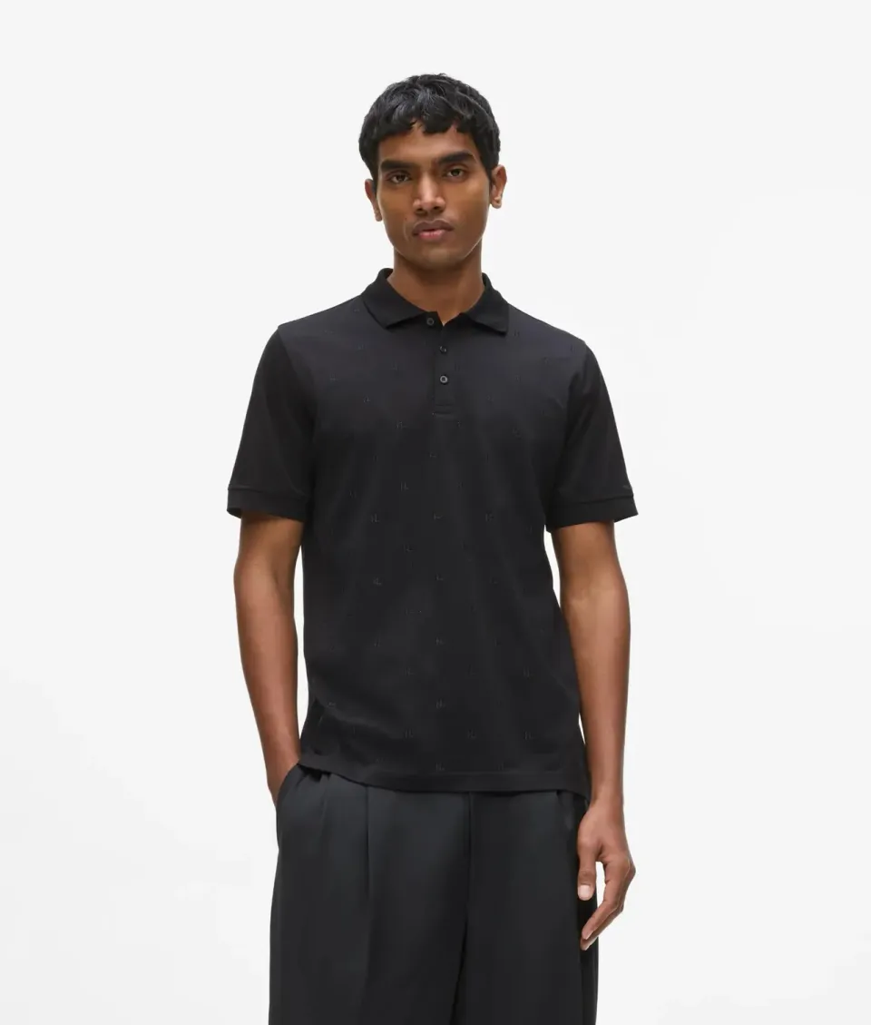 Karl Lagerfeld Monogram Poloshirt Baumwolle Herren
