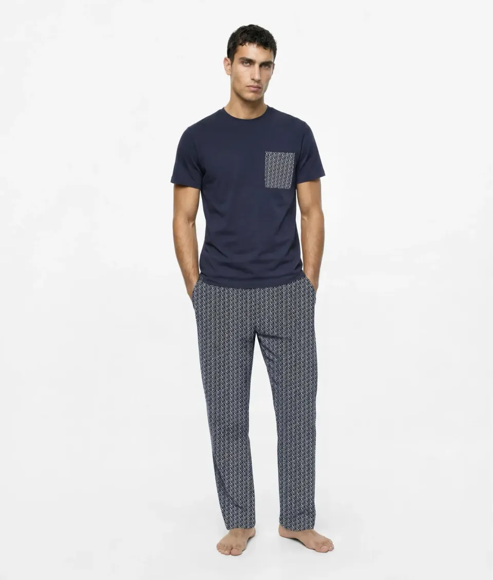 Karl Lagerfeld Ikon Pyjama-Set lang Bio-Baumwolle