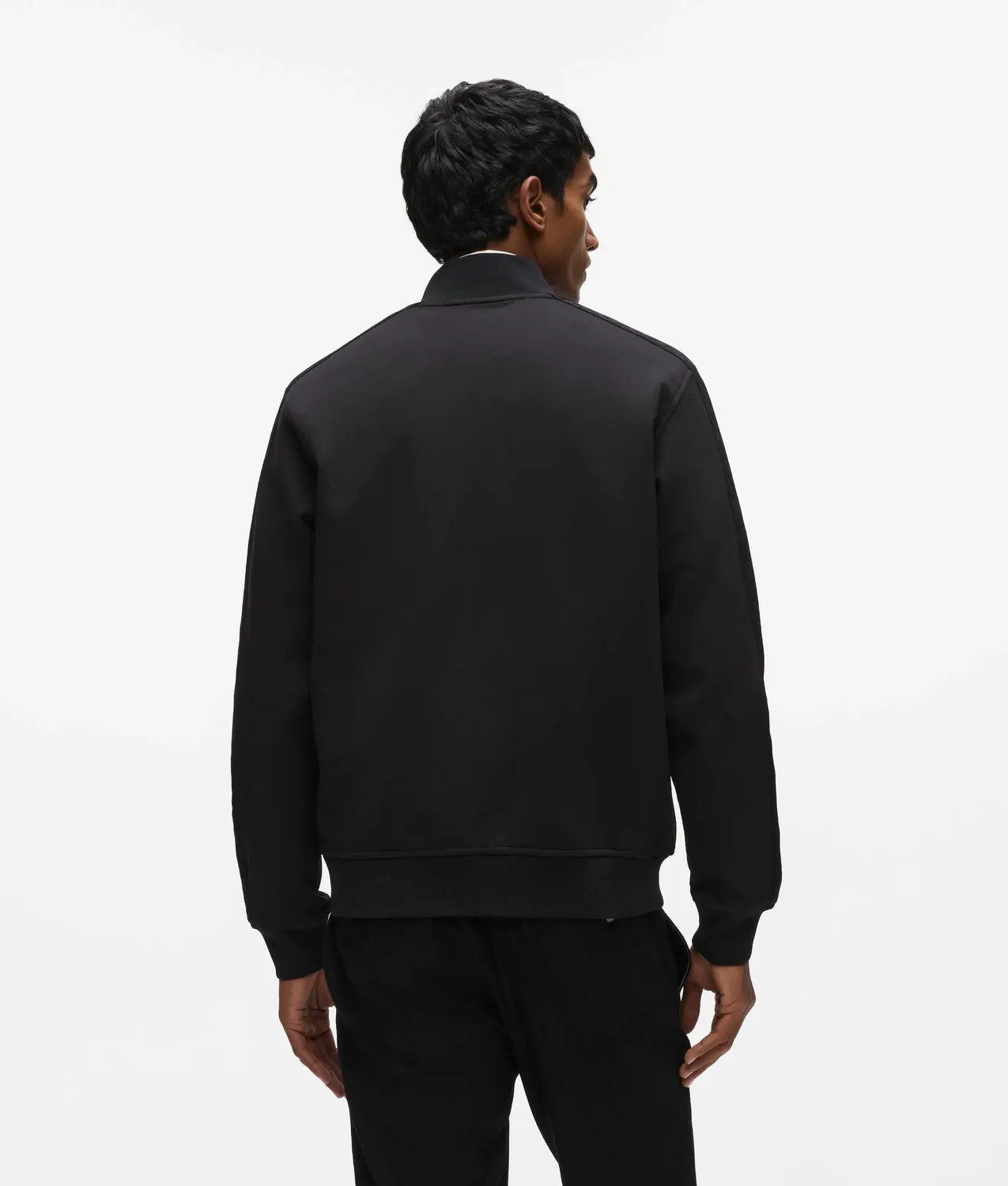 Karl Lagerfeld Zip Jacke Metallic-Trim Stehkragen Monogramm