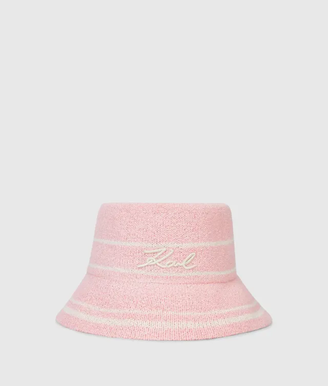 Karl Lagerfeld Signature Knit Bucket Hat Fischerhut