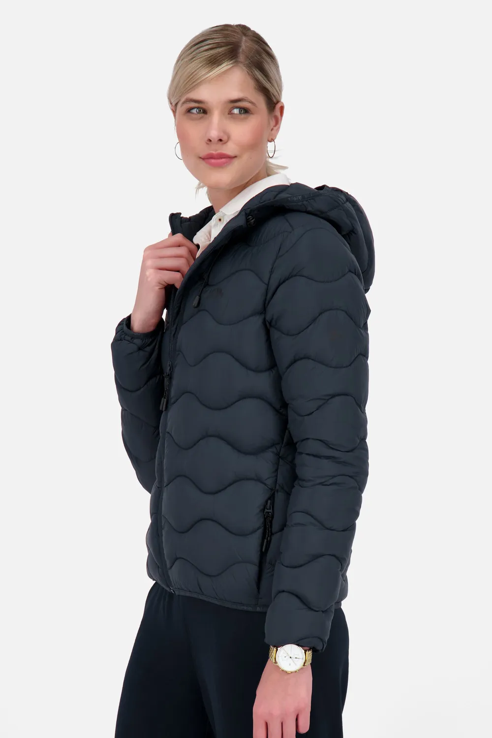 Alife & Kickin RoxanneAK A Pufferjacke Dunkelblau mit Kapuze