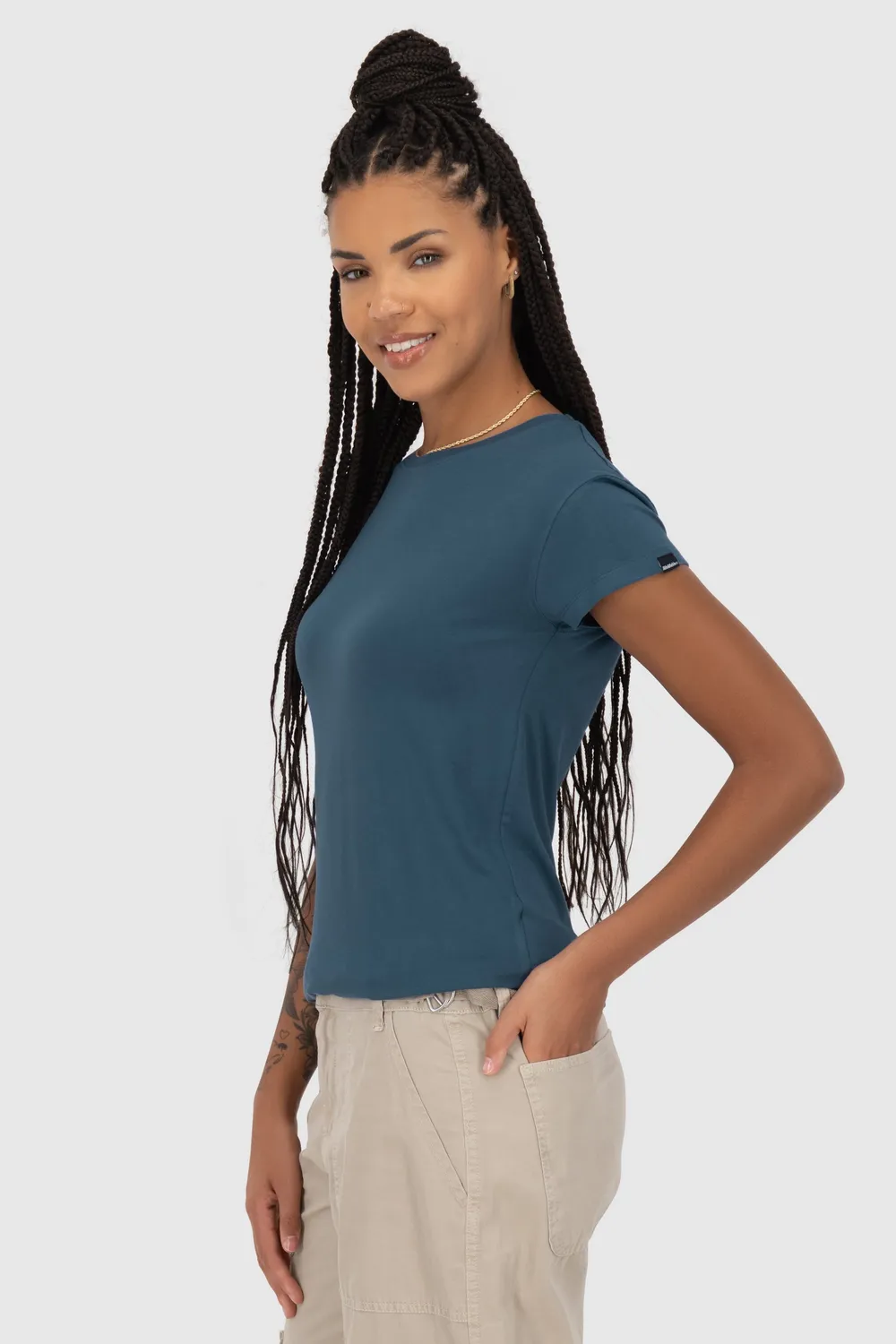 Alife & Kickin AriAK T-Shirt Damen dunkelblau Viskose