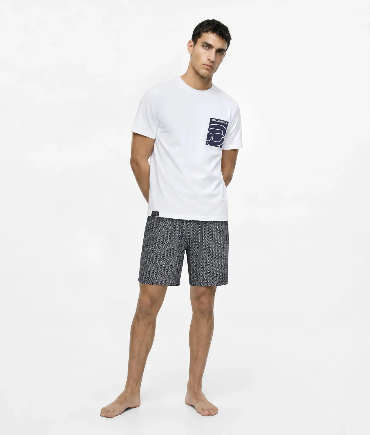 Karl Lagerfeld Ikon Pyjama-Set Bio-Baumwolle Shorts