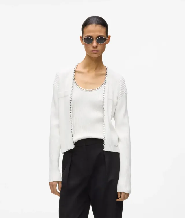 Karl Lagerfeld Chain Detail Strick-Cardigan Damen