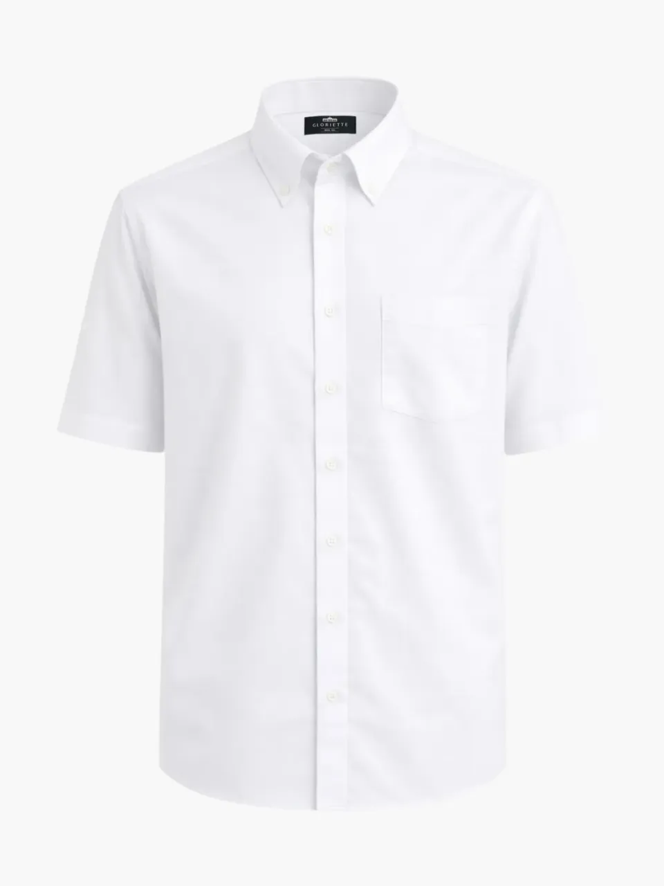 Gloriette Button-Down Kurzarmhemd Weiß Feinpopeline