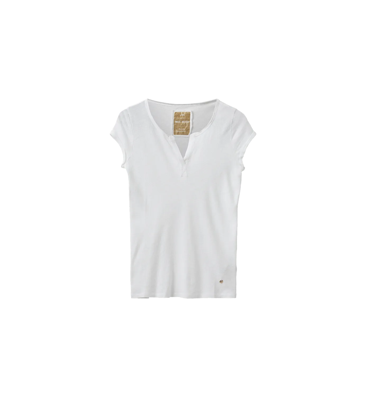 Mos Mosh MMTroy Tee T-Shirt Weiß Baumwolle Leinen