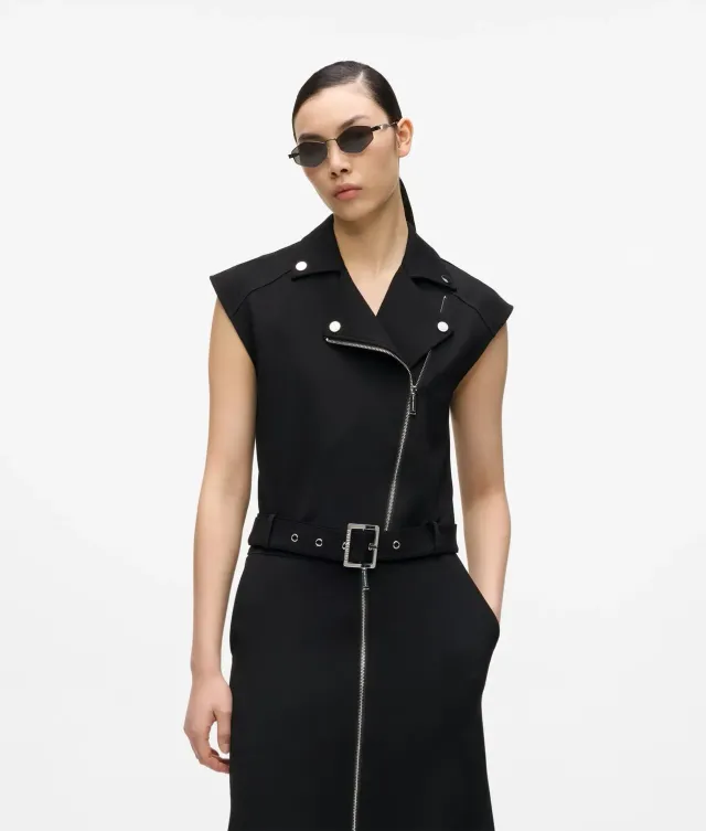 Karl Lagerfeld Jersey Biker Sweatshirt ärmellos mit Gürtel