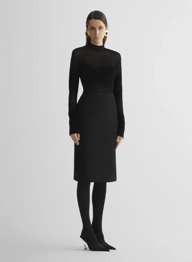 Mugler Re/Edit Lingerie Bleistiftrock schwarz Wolle
