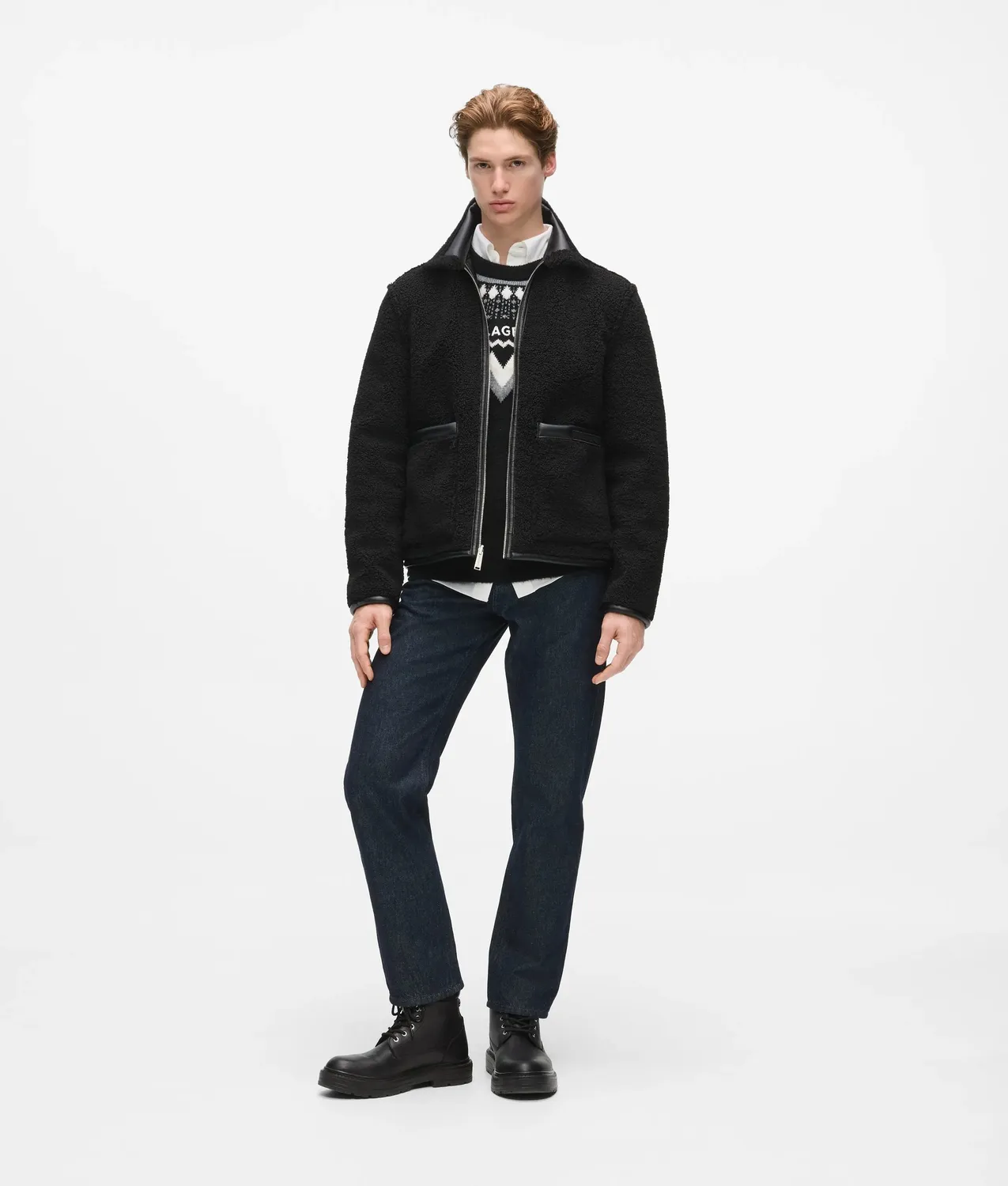 Karl Lagerfeld Faux-Shearling Reversible Jacke Wende XS-XL