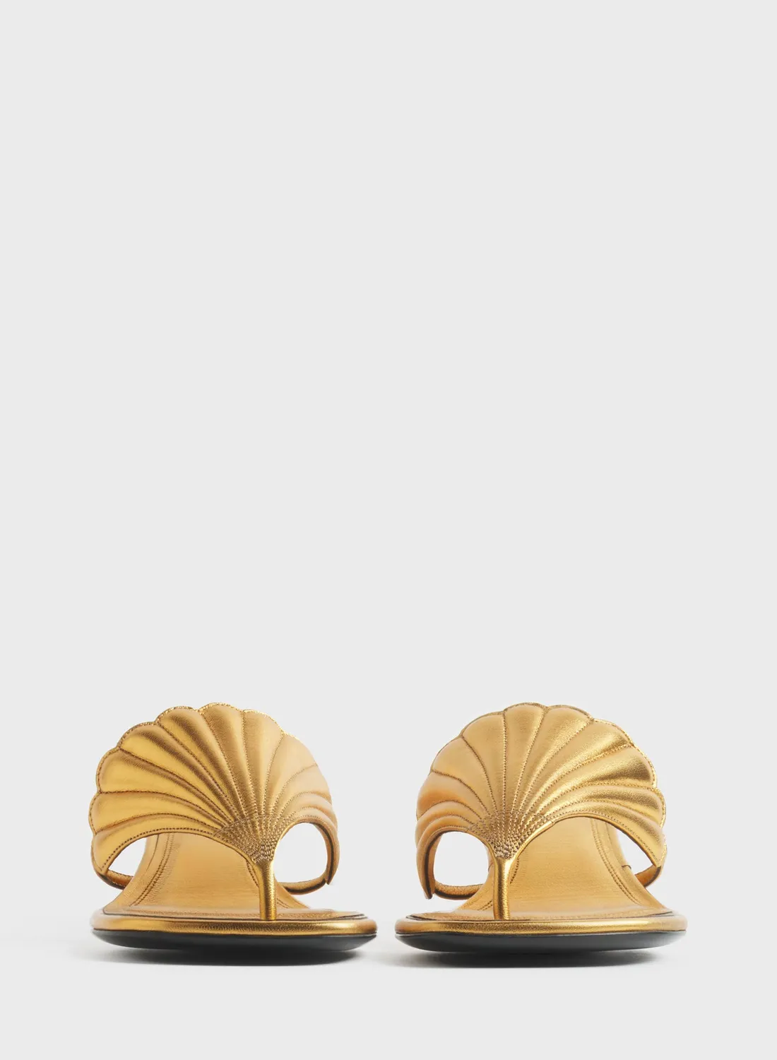 Mugler Gold Shell Mule 45 Mules Gold Lammleder