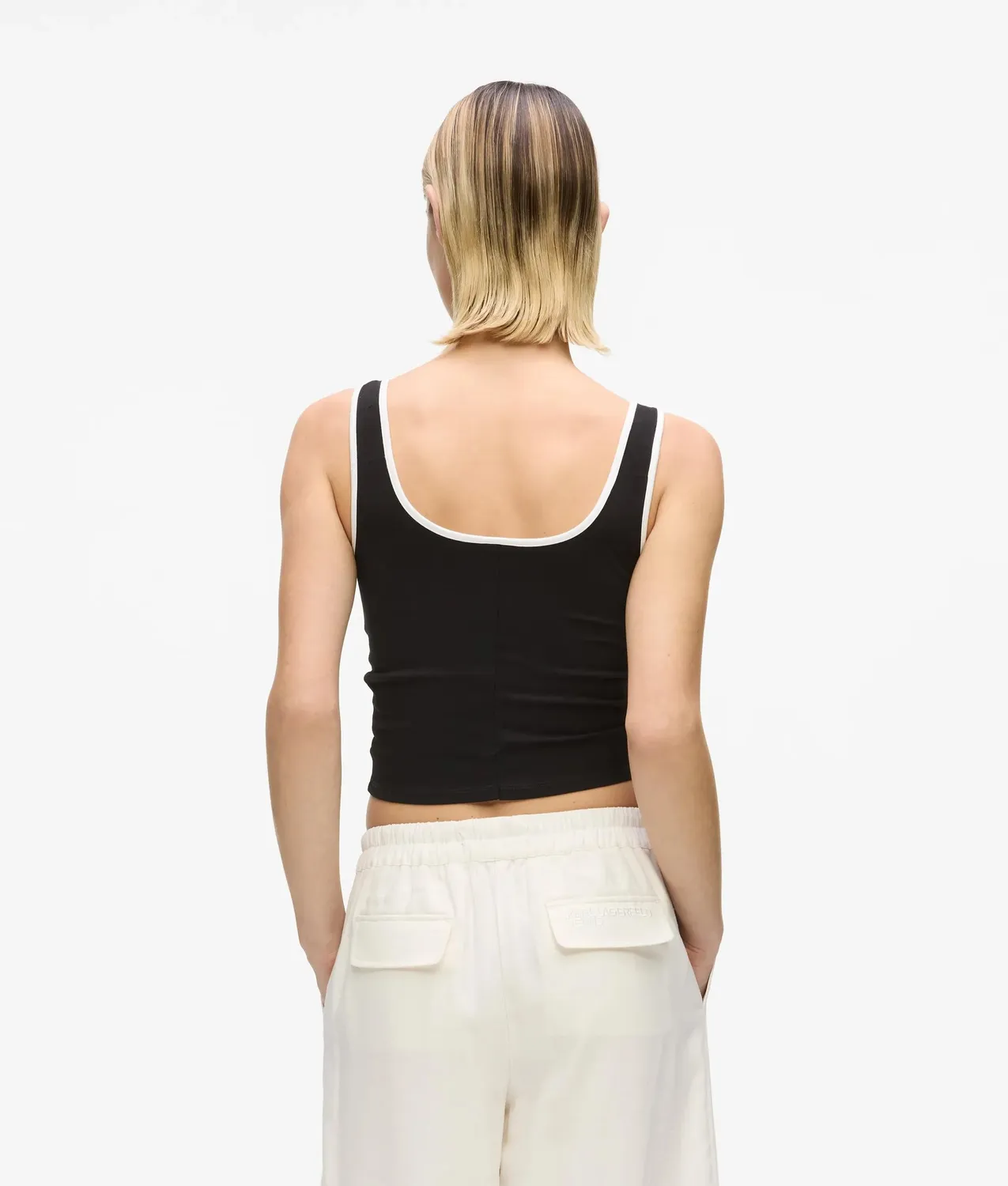 Karl Lagerfeld Jeans V-Neck Rüschen Top Damen S cropped