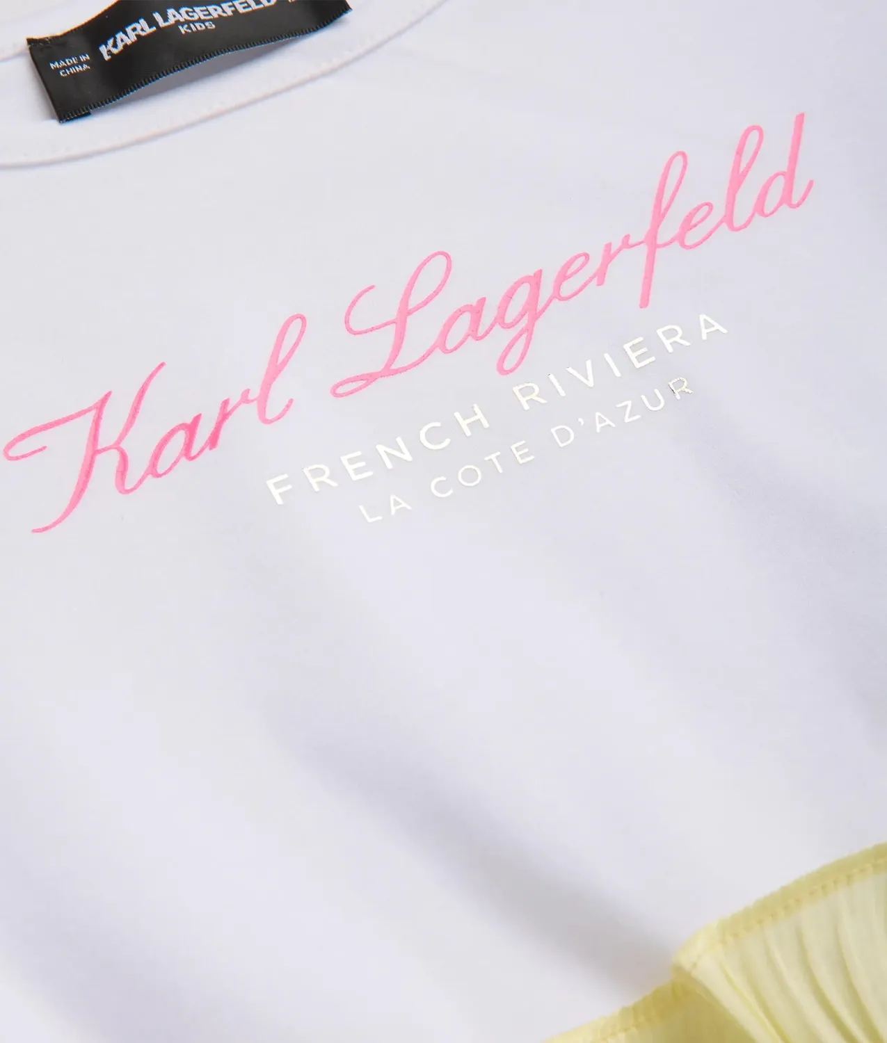 Karl Lagerfeld Girls T-Shirt Kleid Meshrock Logo 2Y-16Y
